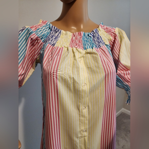 Chic Me Multicolor Stripe Off-the-Shoulder Dress - Picture 4 of 6